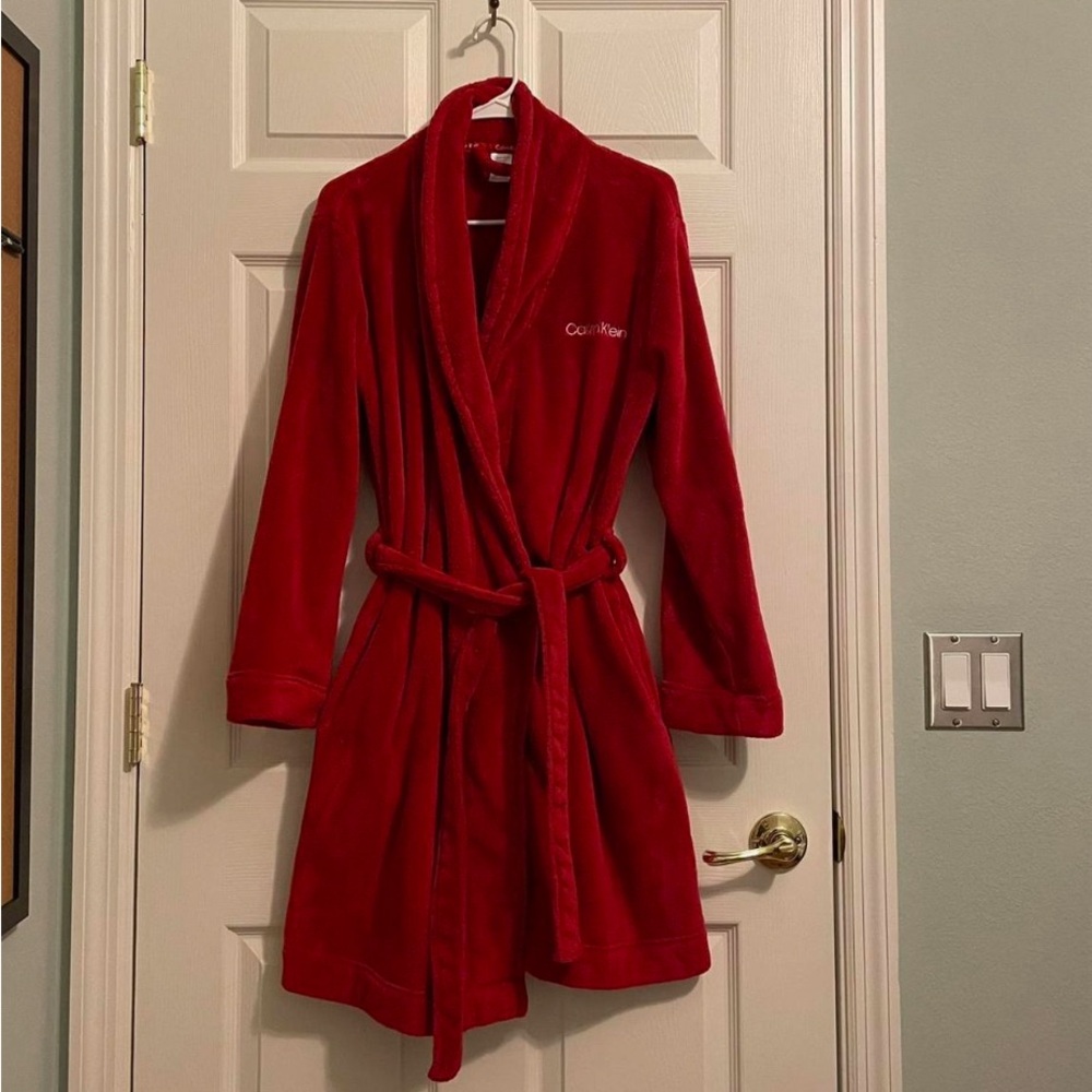 Calvin Klein Red Plush Robe